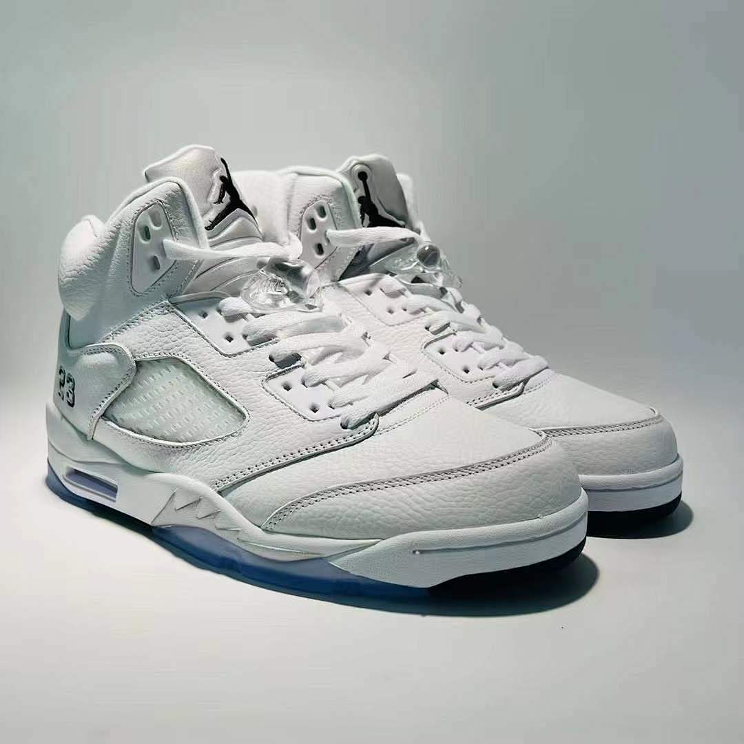 Nike Air Jordan 5 Retro Triple White 136027-100 Sneakers Men's Lifestyle Shoes