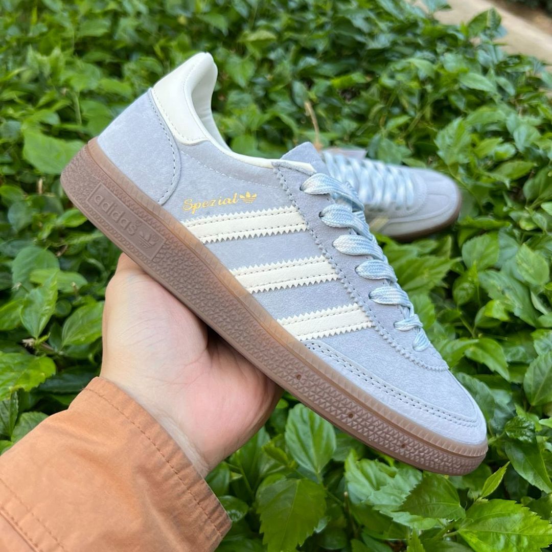 Adidas Handball Spezial Sky Blue Cream White Gum Suede Sneakers