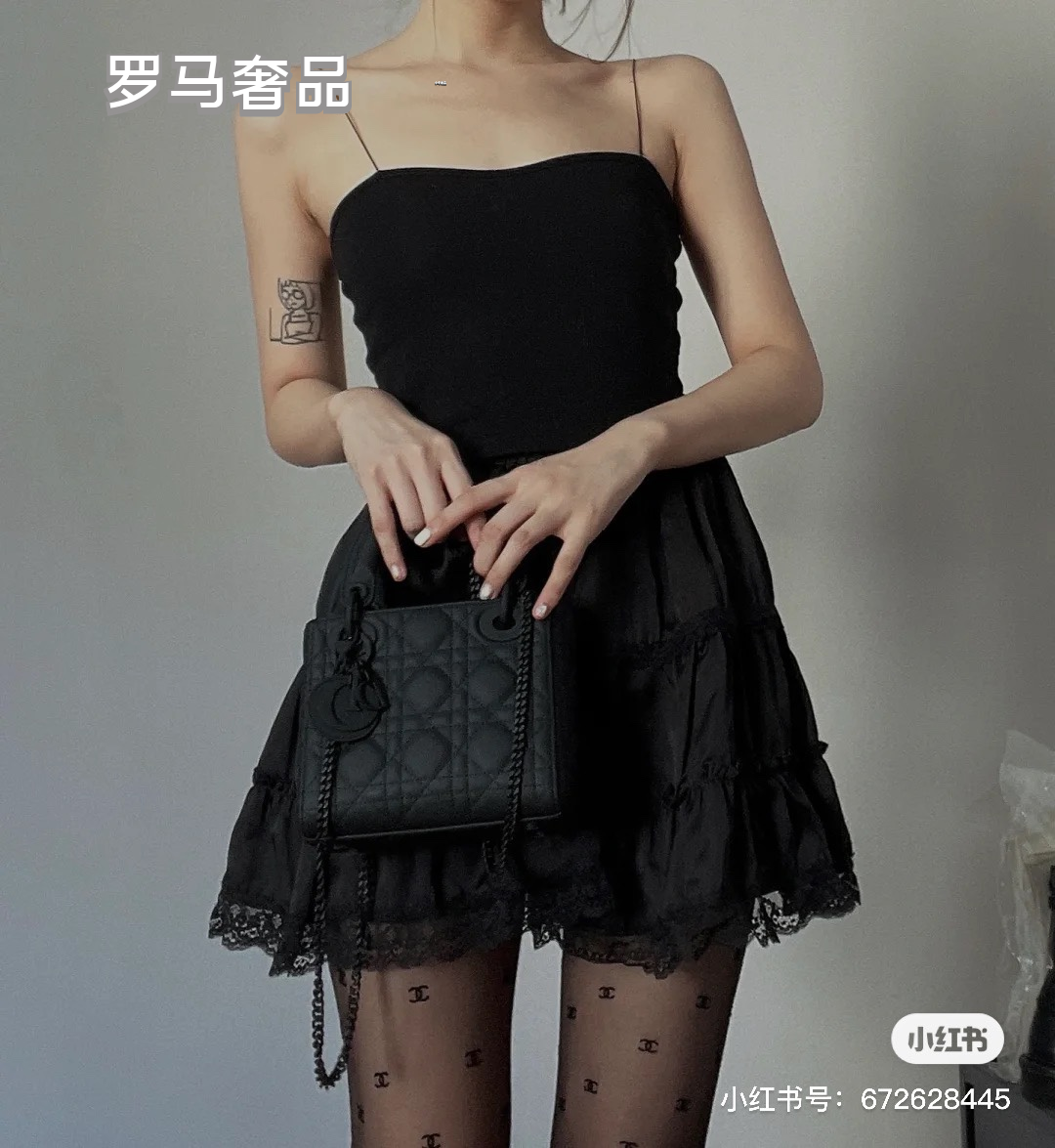 Christian Dior Lady Dior Ultra Matte Bag - Black Cannage Calfskin