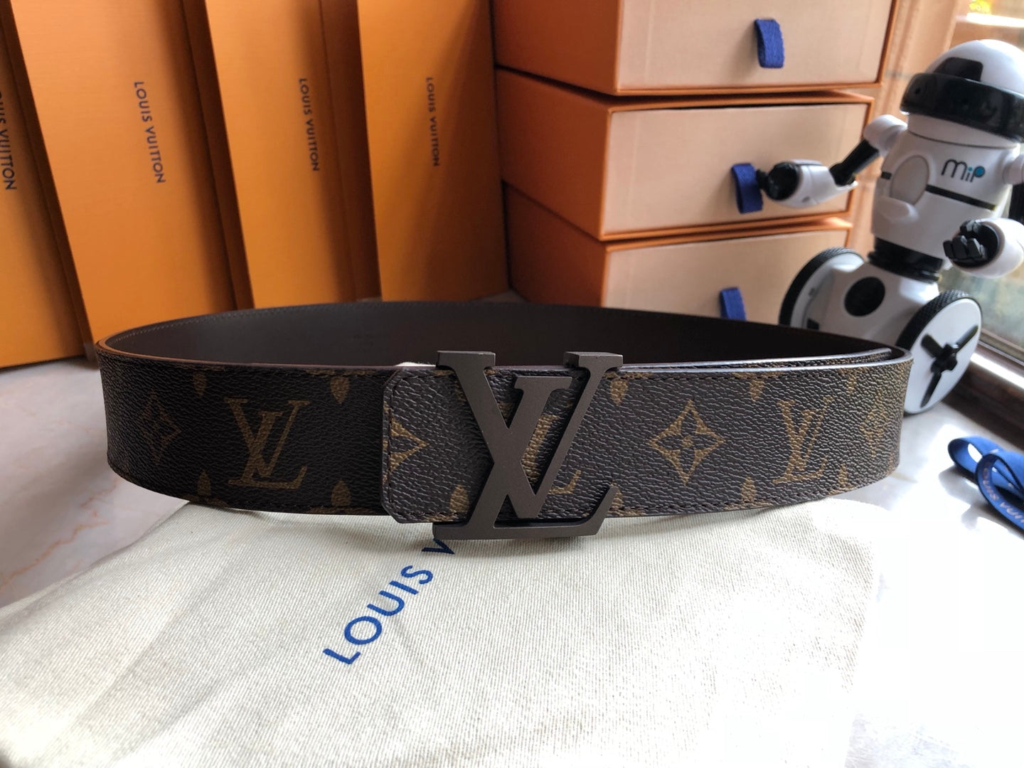 Louis Vuitton Men's LV Initiales 40mm Reversible Belt, Monogram Canvas and Black Leather