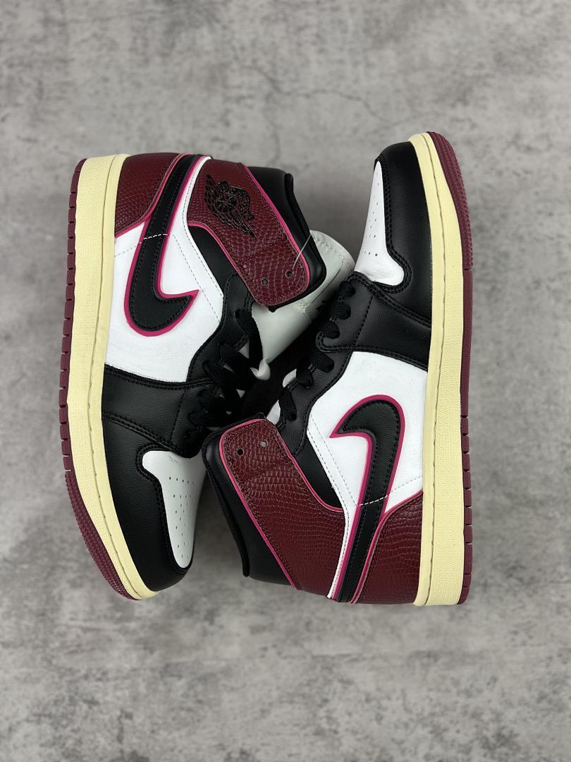 Nike Air Jordan 1 Mid Cherrywood Red Black White Sail Shoes DQ8462-106