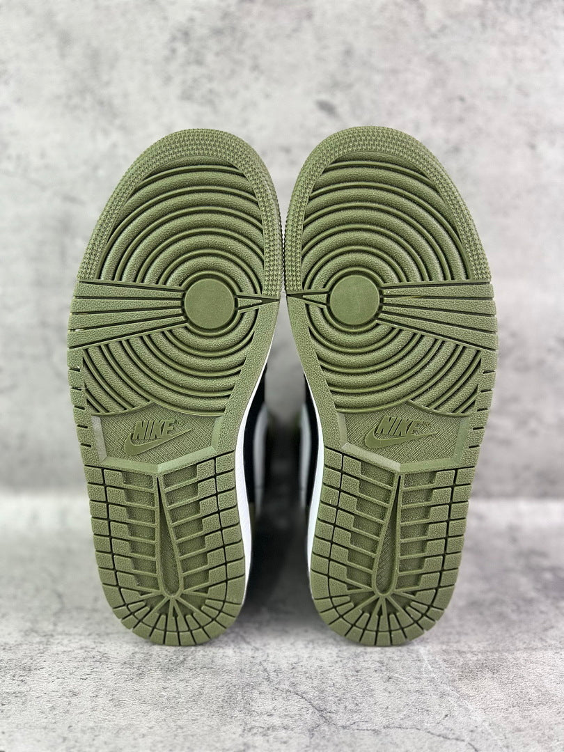 Nike Air Jordan 1 Mid Dark Olive Black White 554724-002