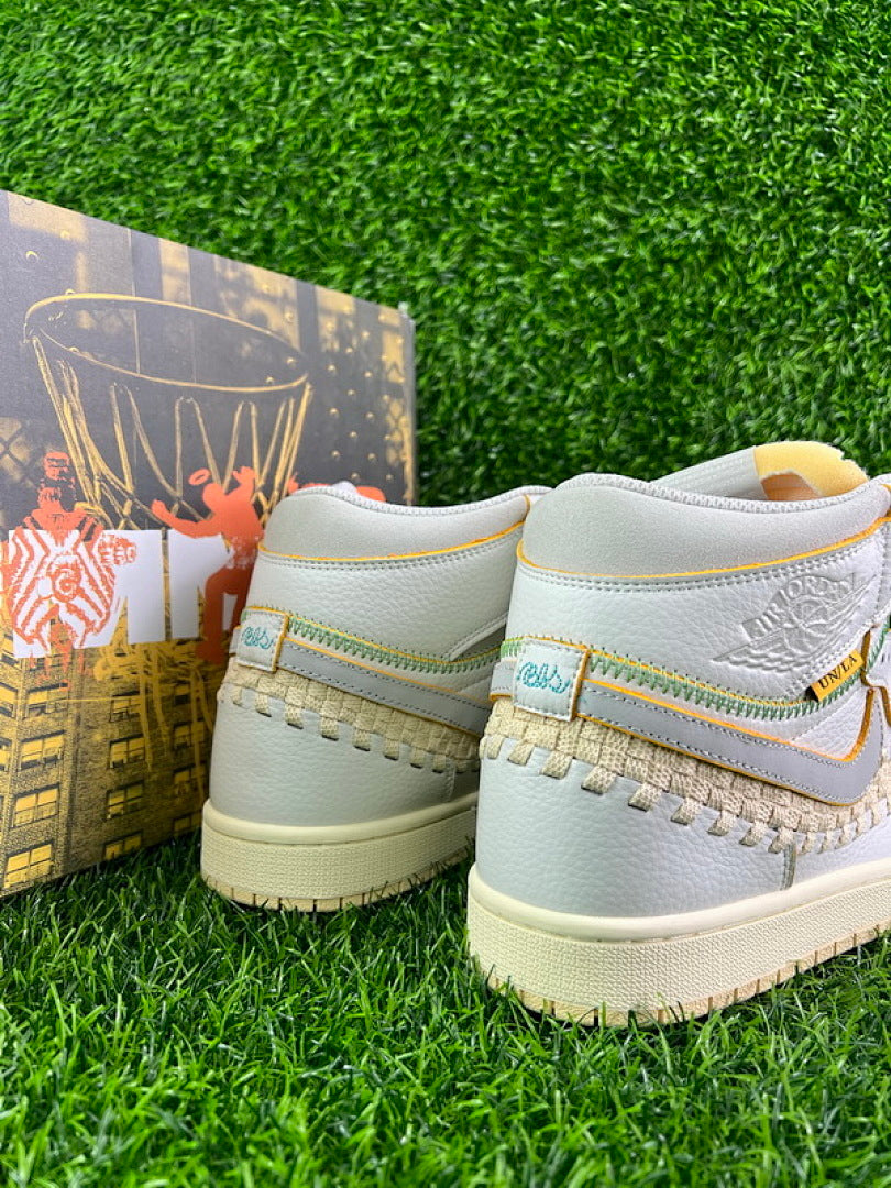 Union LA x Air Jordan 1 High OG Woven Sail Wolf Grey Sneakers FD2565-100