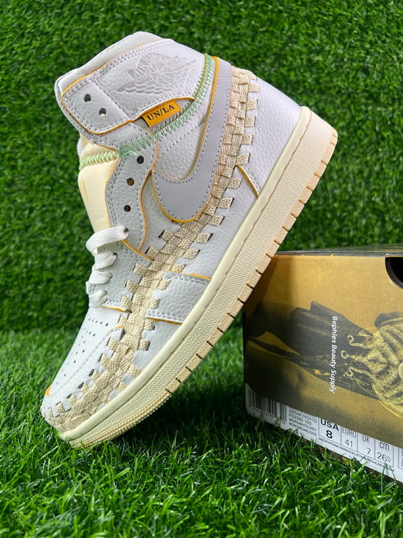 Union LA x Air Jordan 1 High OG Woven Sail Wolf Grey Sneakers FD2565-100