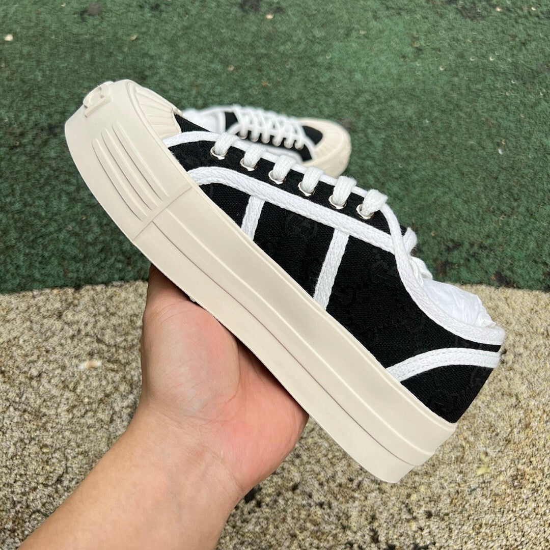 Gucci Black GG Canvas Platform Sneakers