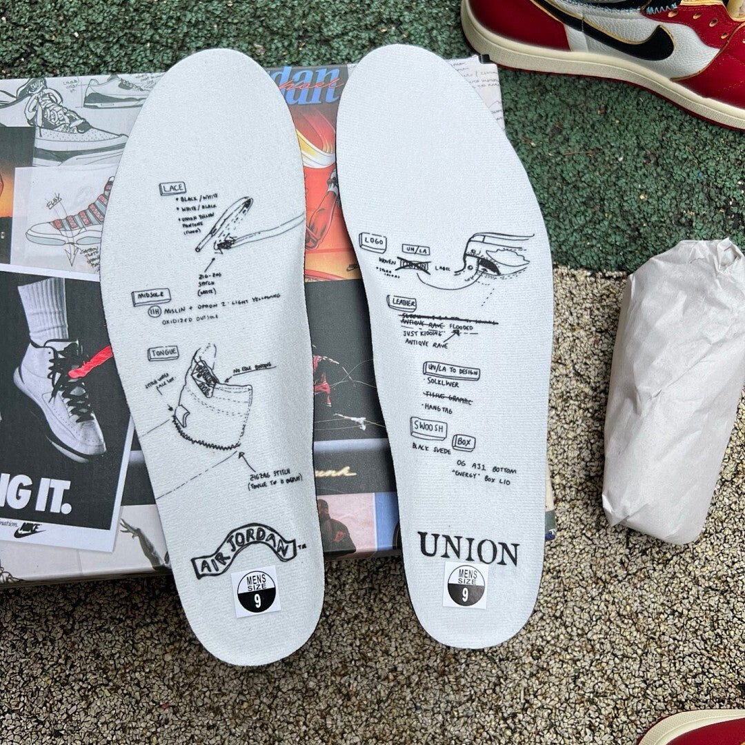 Union LA x Air Jordan 1 Retro High OG White Varsity Red Black BV1300-106