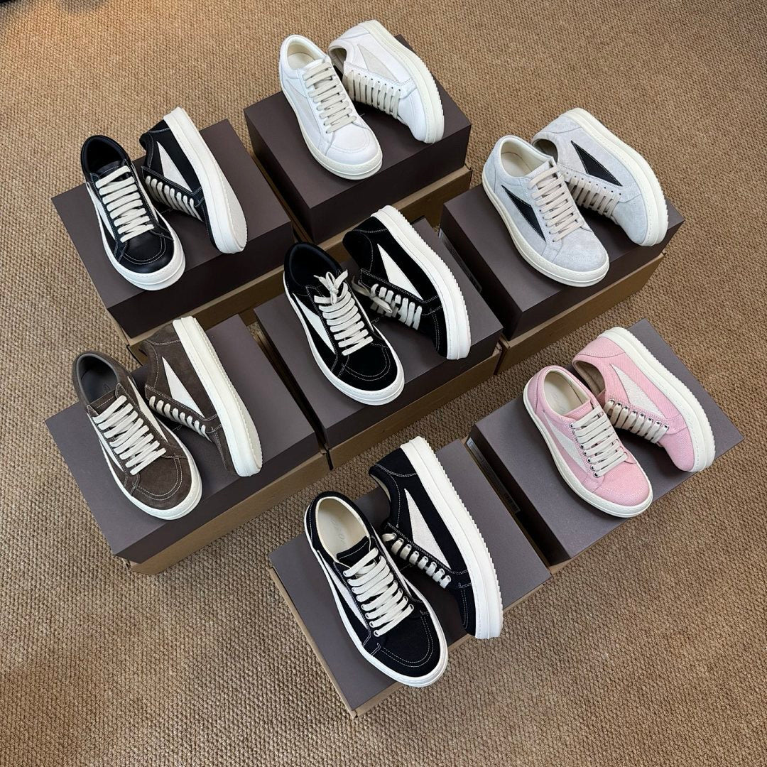 Rick Owens DRKSHDW Low Top Trainers Black Milk