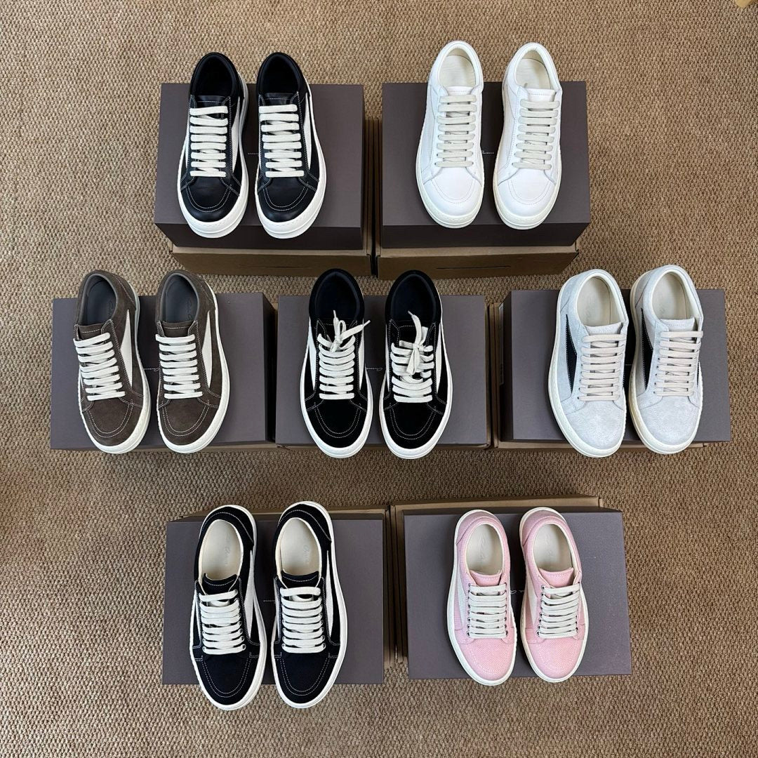 Rick Owens DRKSHDW Low Top Trainers Black Milk
