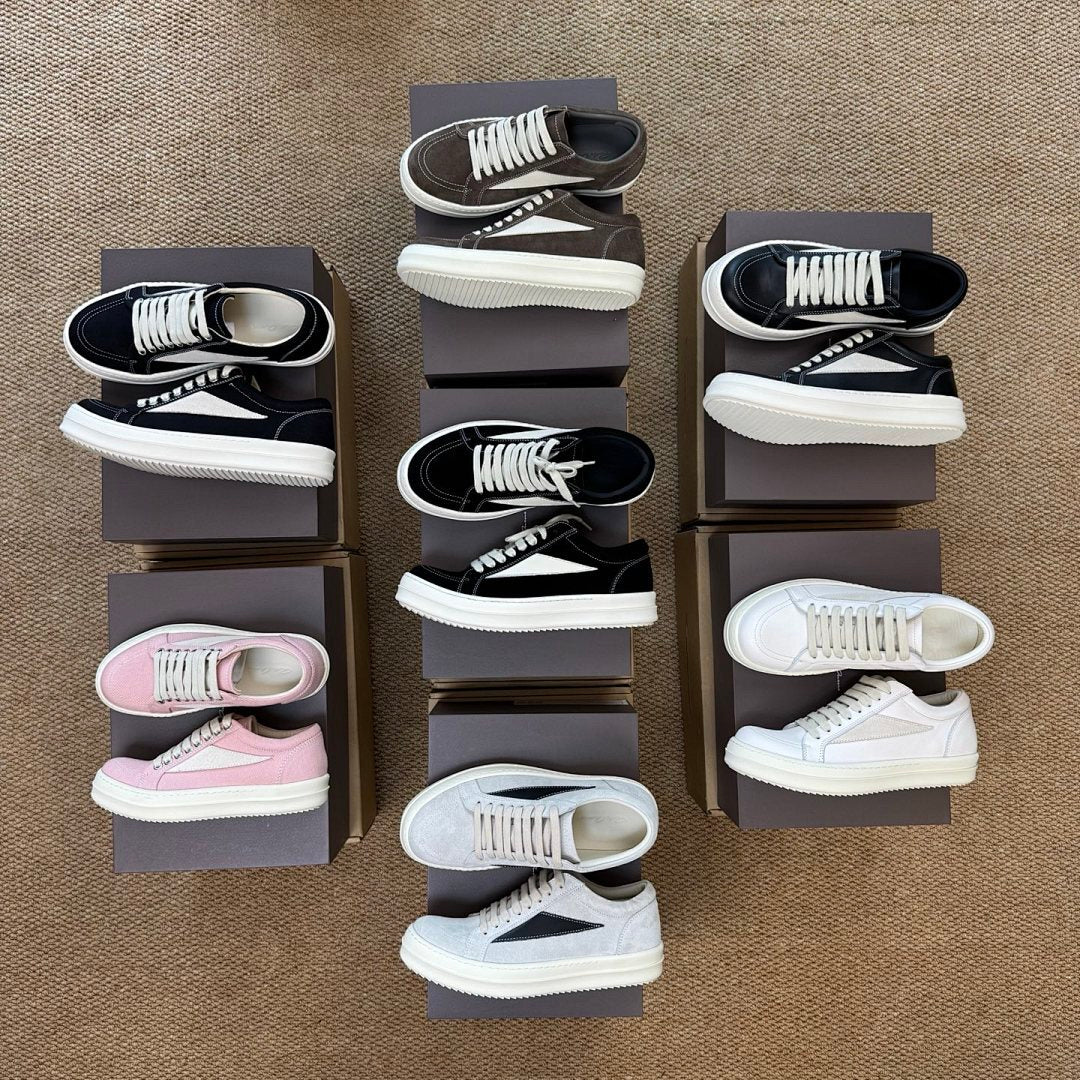 Rick Owens DRKSHDW Low Top Trainers Black Milk