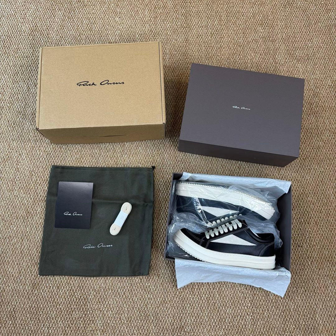 Rick Owens DRKSHDW Low Top Trainers Black Milk