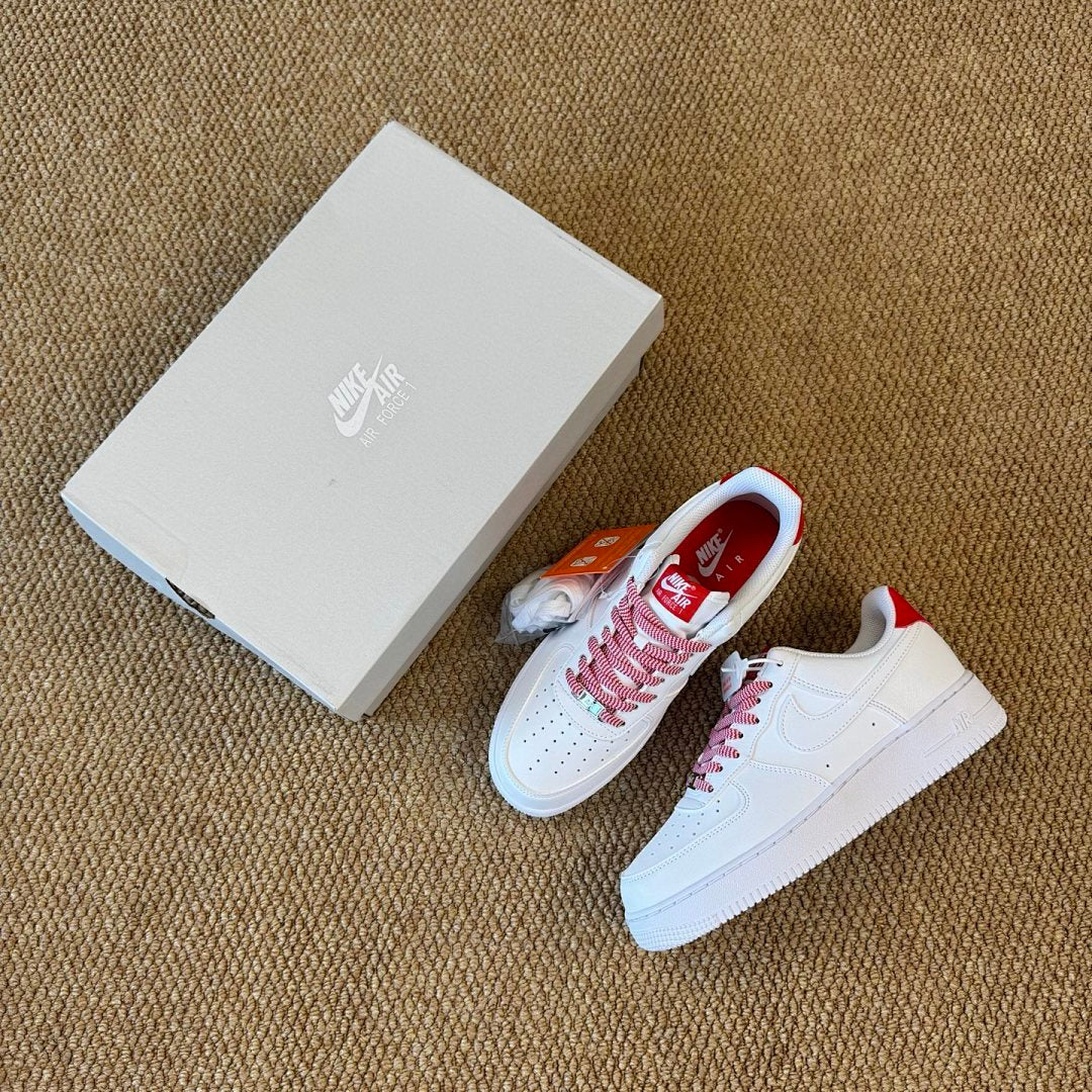 Nike Air Force 1 Low '07 Gingham White University Red FN7793-100