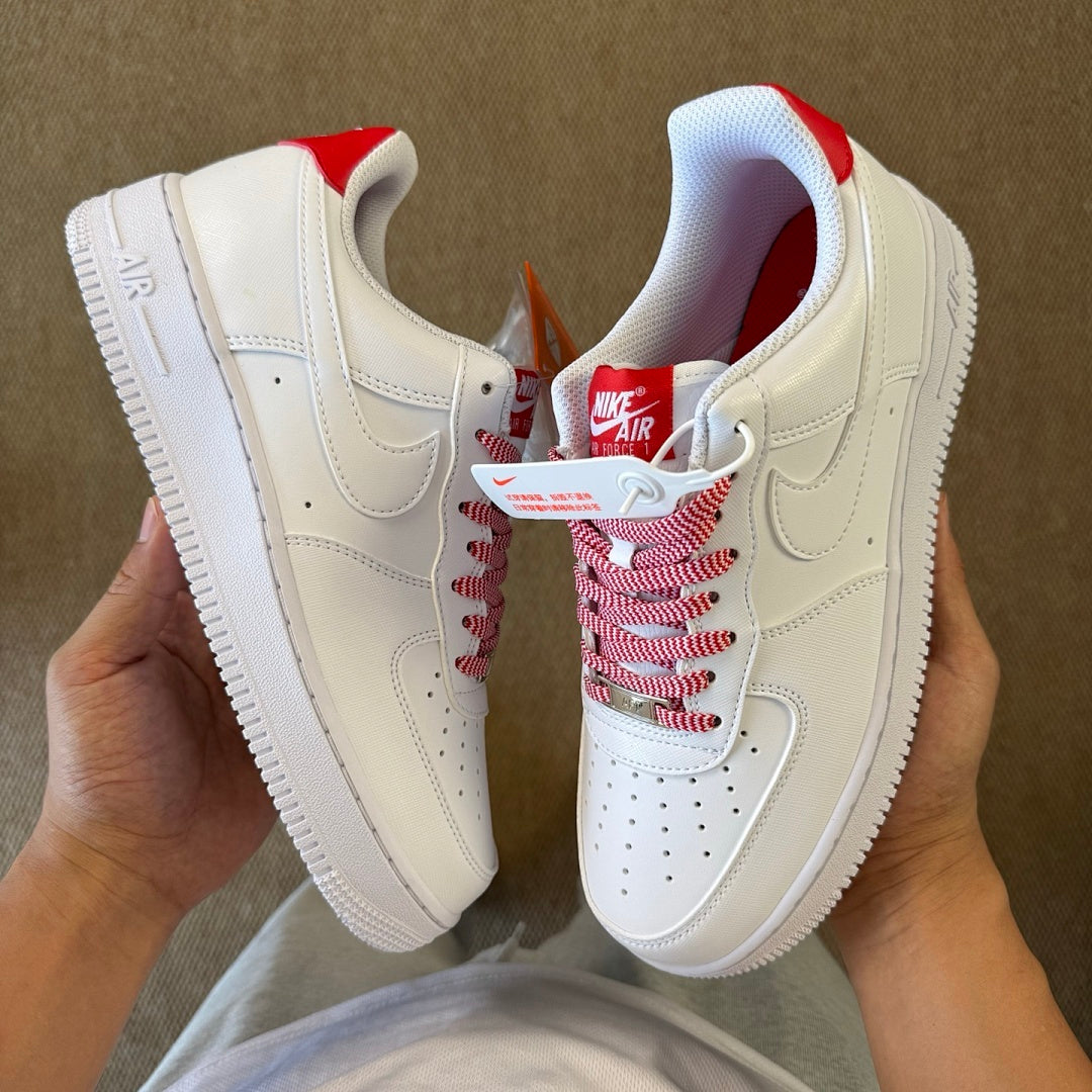 Nike Air Force 1 Low '07 Gingham White University Red FN7793-100