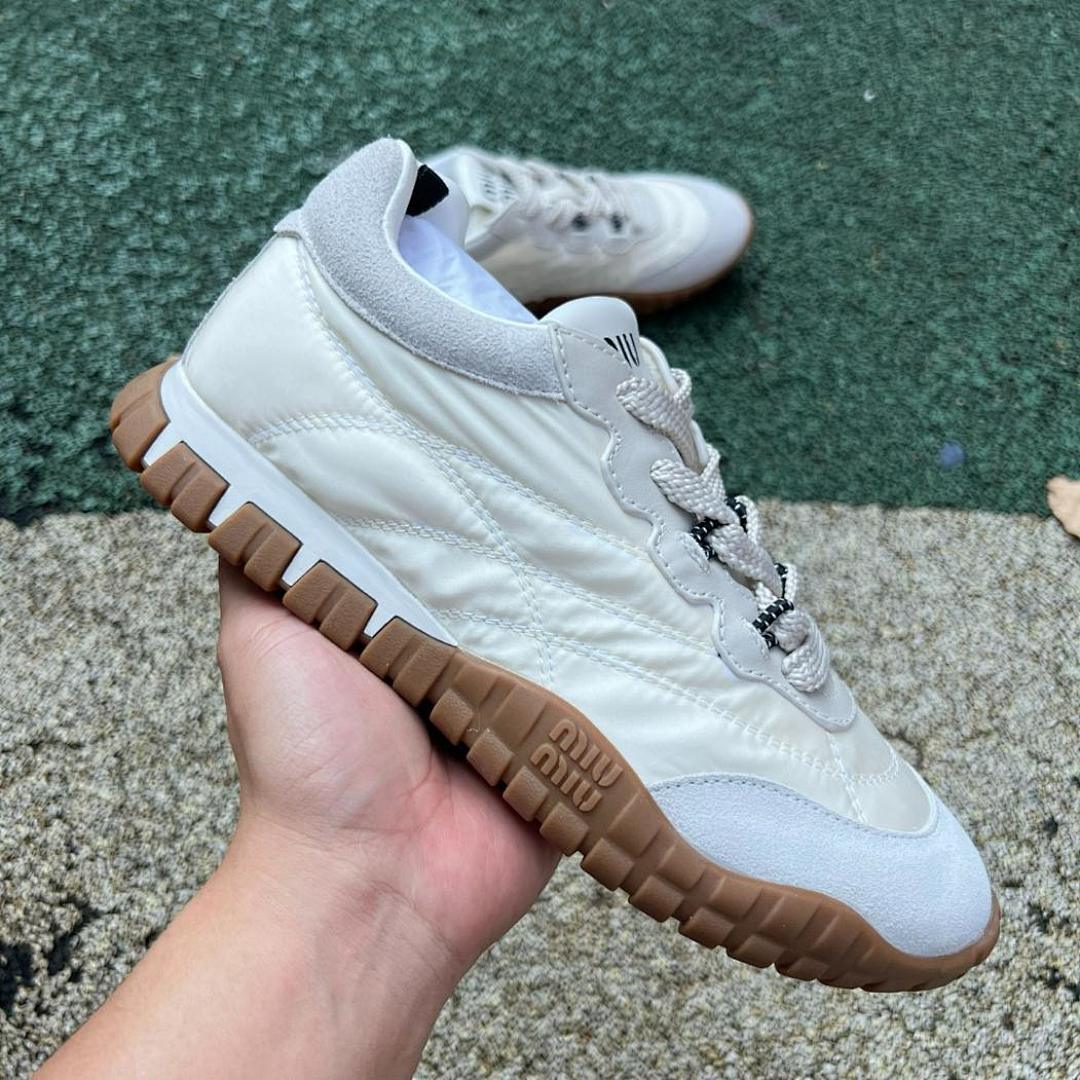 Miu Miu Nylon and Suede Chunky Sole Trainers