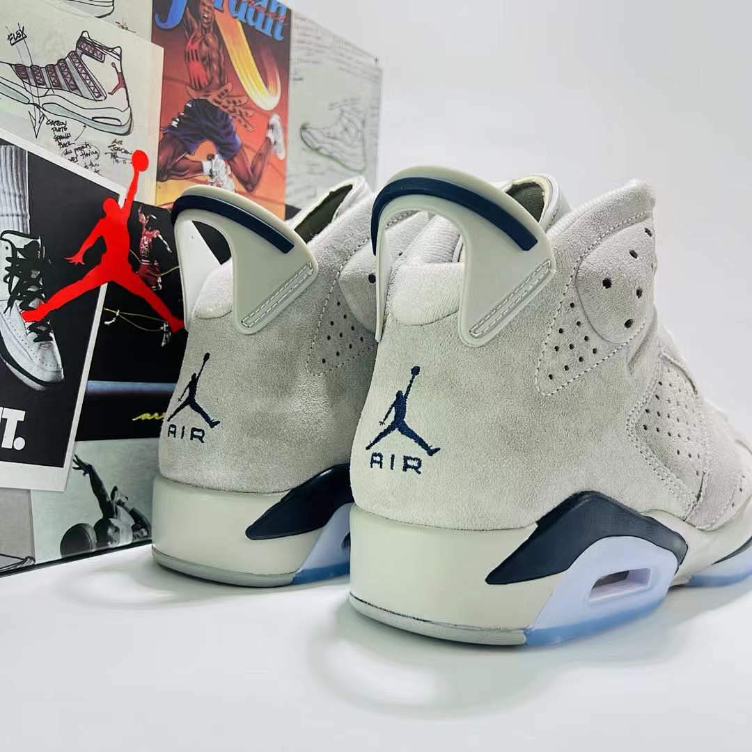 Nike Air Jordan 6 Retro Georgetown Magnet College Navy Grey Suede Men's Shoes CT8529-012