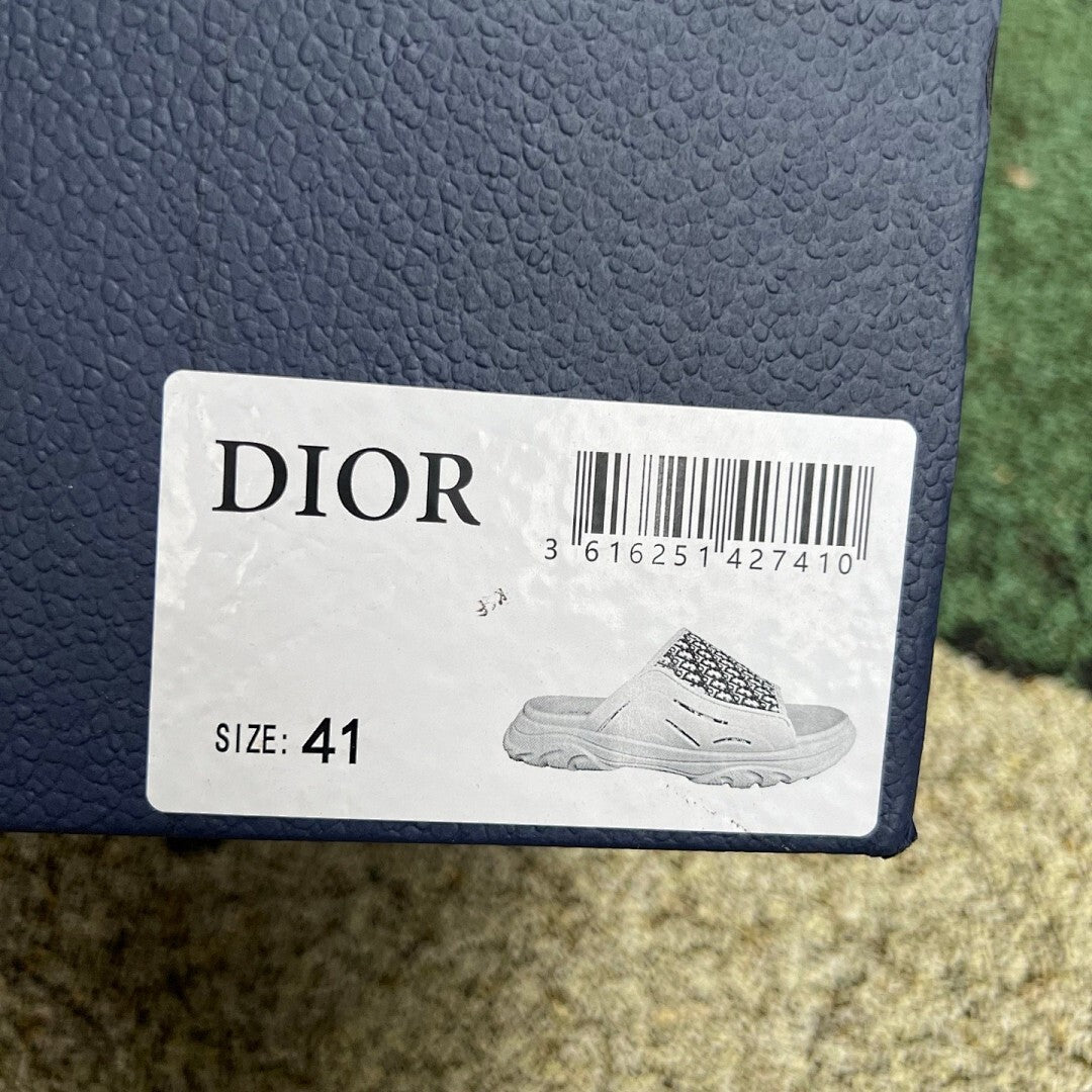 Dior Atlas Slide Sandal Grey Dior Oblique 3SA103ZLP_H800