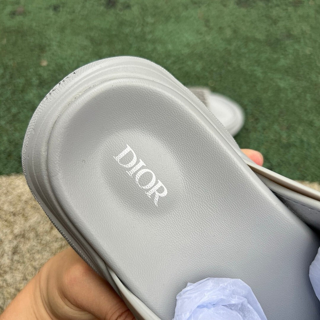 Dior Atlas Slide Sandal Grey Dior Oblique 3SA103ZLP_H800