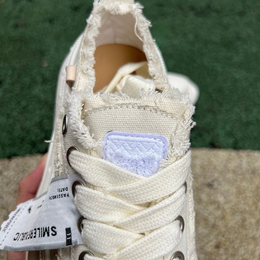 SMILEREPUBLIC PALUGGED Distressed Canvas Platform Low Top Sneakers