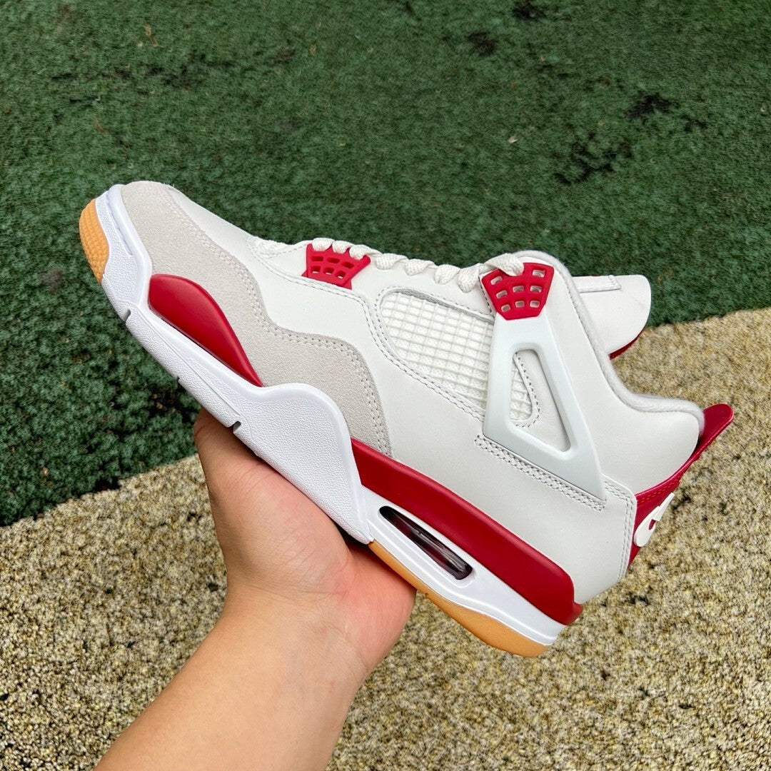Air Jordan 4 Retro White Fire Red Cement Grey Gum