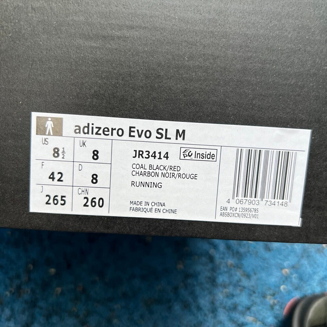 Adidas Adizero Evo SL Running Shoes Black Solar Red