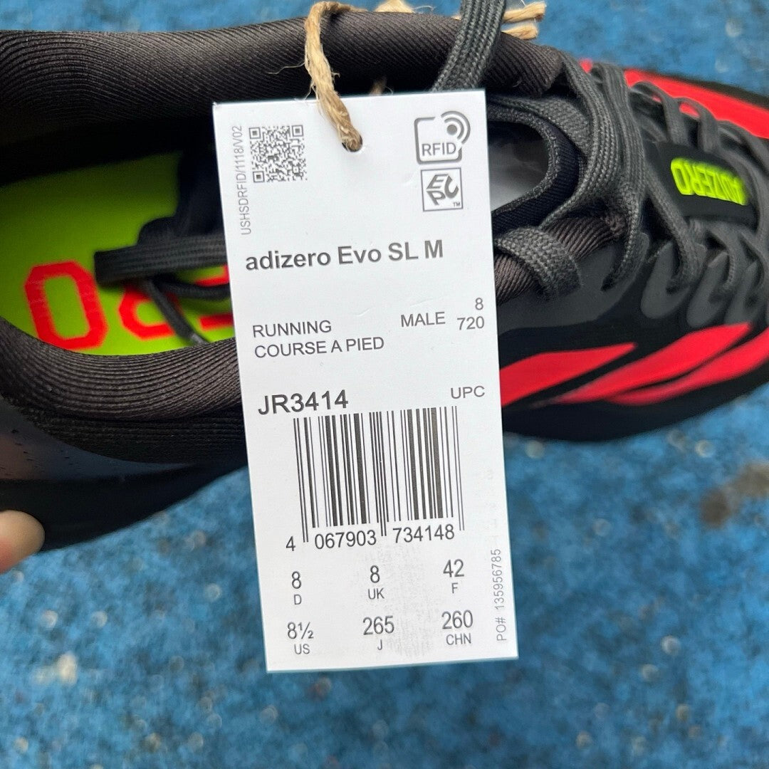 Adidas Adizero Evo SL Running Shoes Black Solar Red