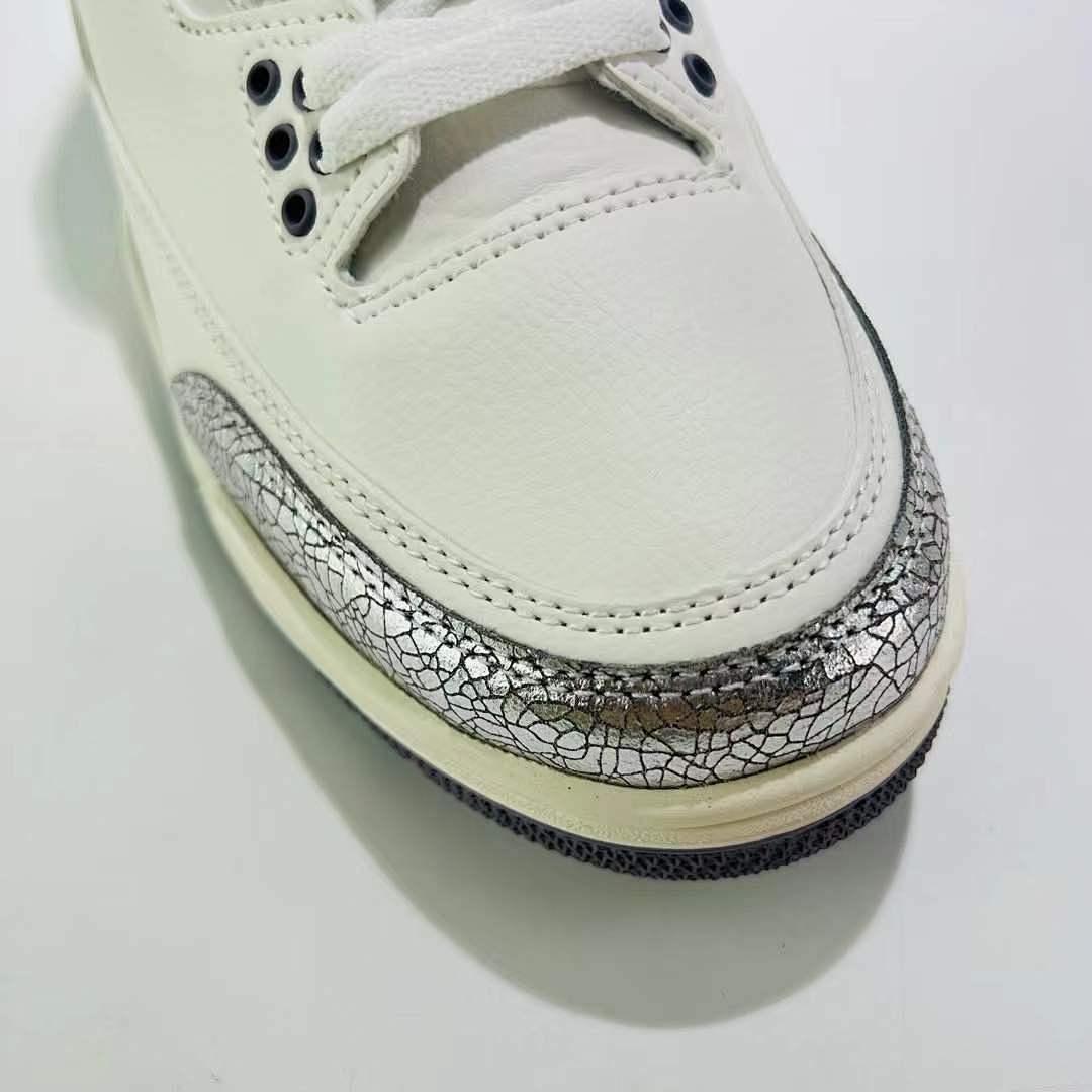 Nike Air Jordan 3 Retro WMNS 'Metallic Silver' White Cracked Silver Shoes CK9246-100