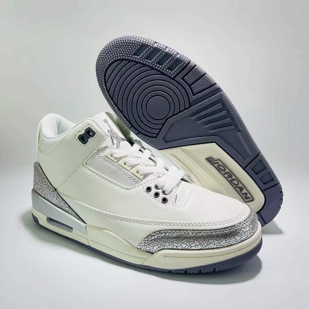 Nike Air Jordan 3 Retro WMNS 'Metallic Silver' White Cracked Silver Shoes CK9246-100