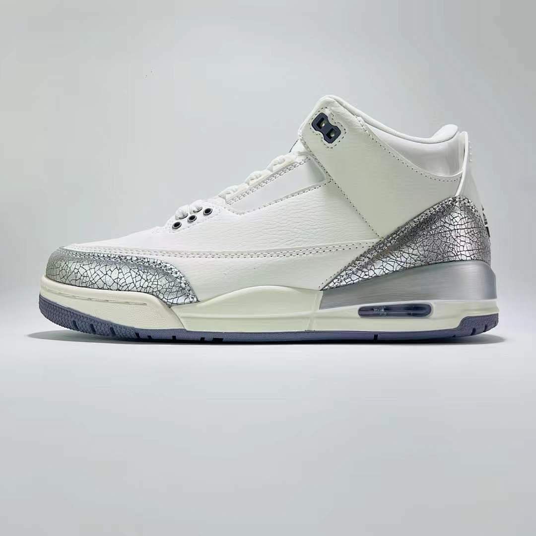 Nike Air Jordan 3 Retro WMNS 'Metallic Silver' White Cracked Silver Shoes CK9246-100