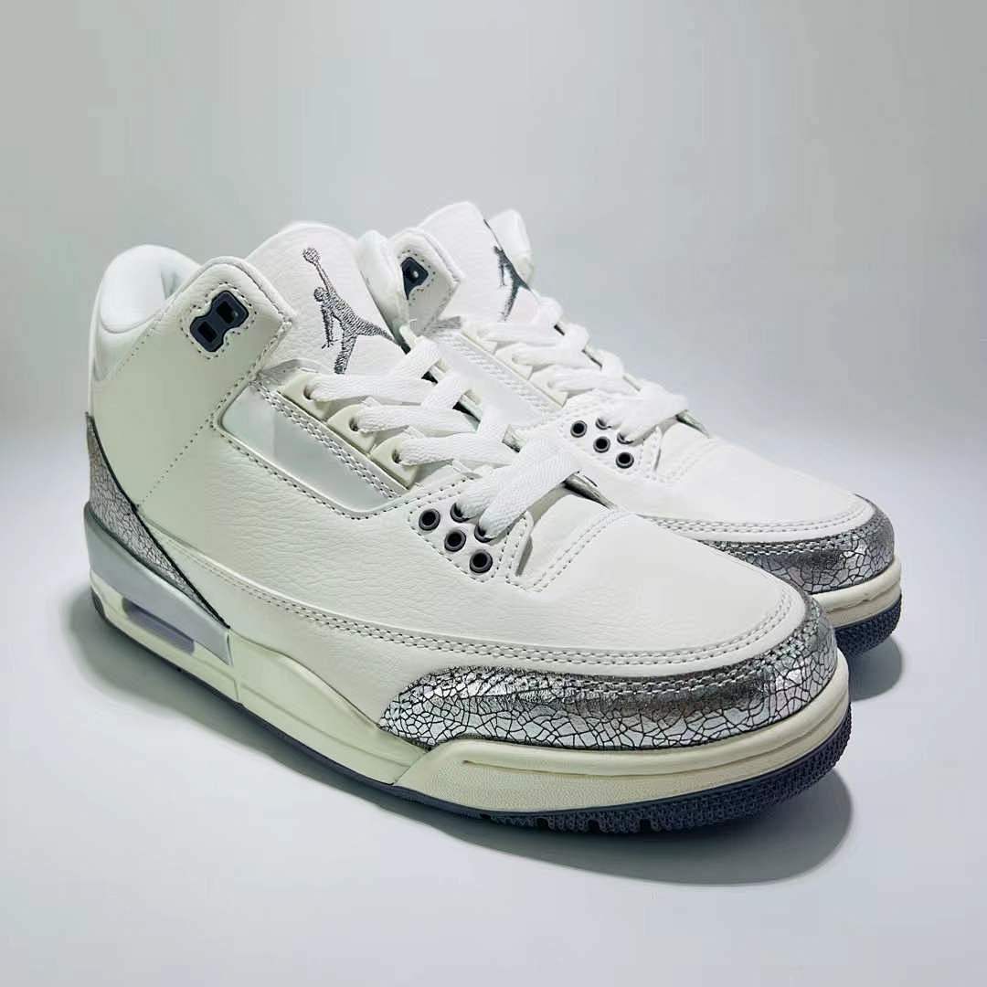 Nike Air Jordan 3 Retro WMNS 'Metallic Silver' White Cracked Silver Shoes CK9246-100