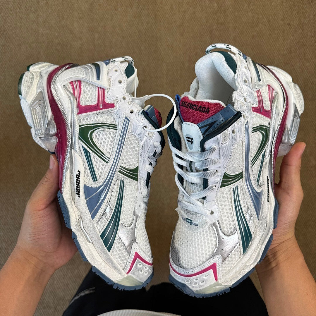 Balenciaga Runner Sneaker White Blue Green Pink