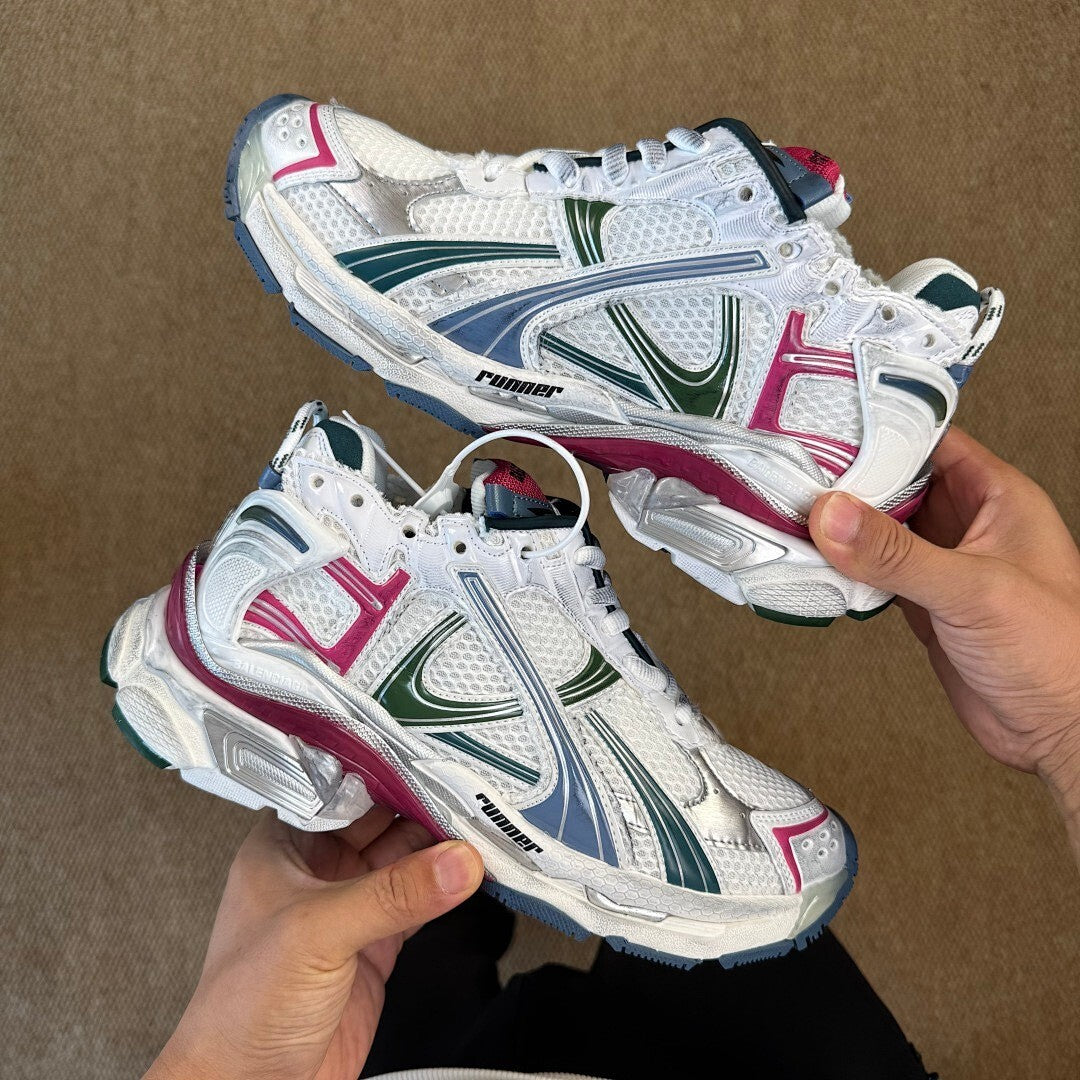 Balenciaga Runner Sneaker White Blue Green Pink