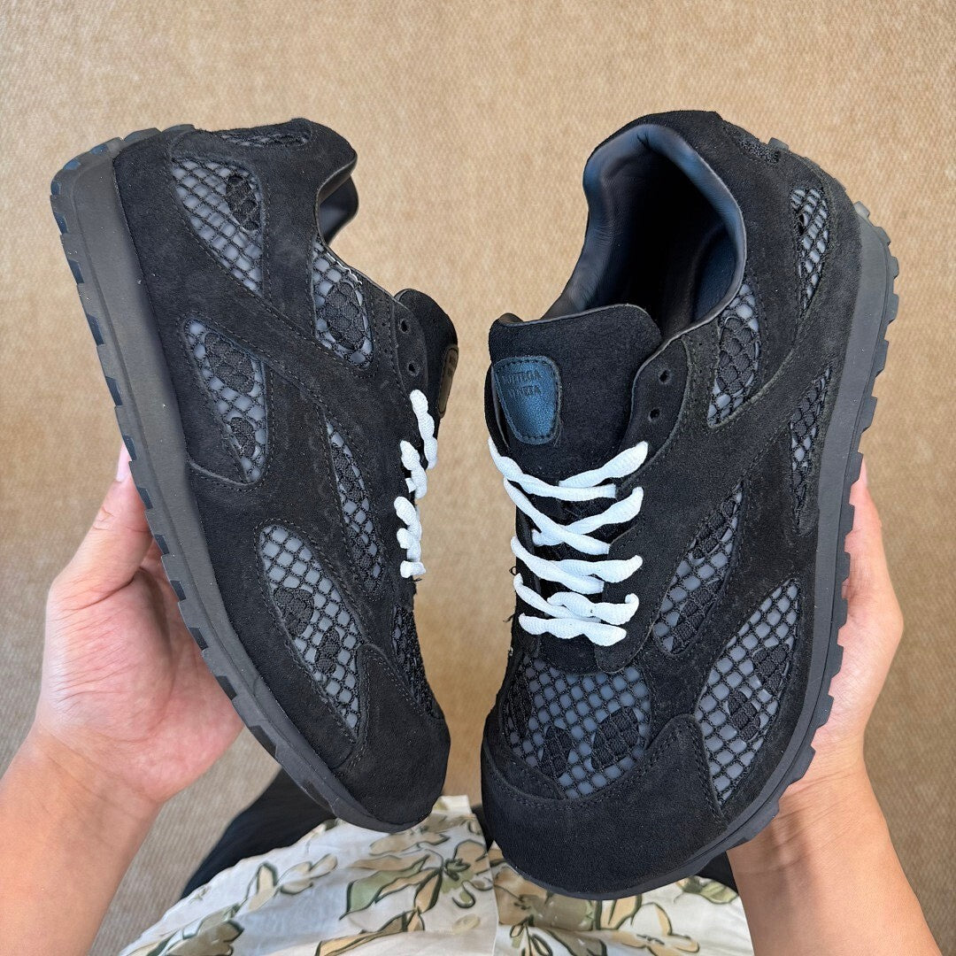 Visvim Skagway Lo-Folk Black Suede Crochet
