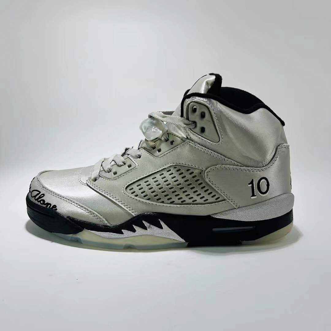 DJ Khaled Air Jordan 5 Retro "We The Best" Friends & Family "Family Flies Alone" Metallic Silver Sneakers