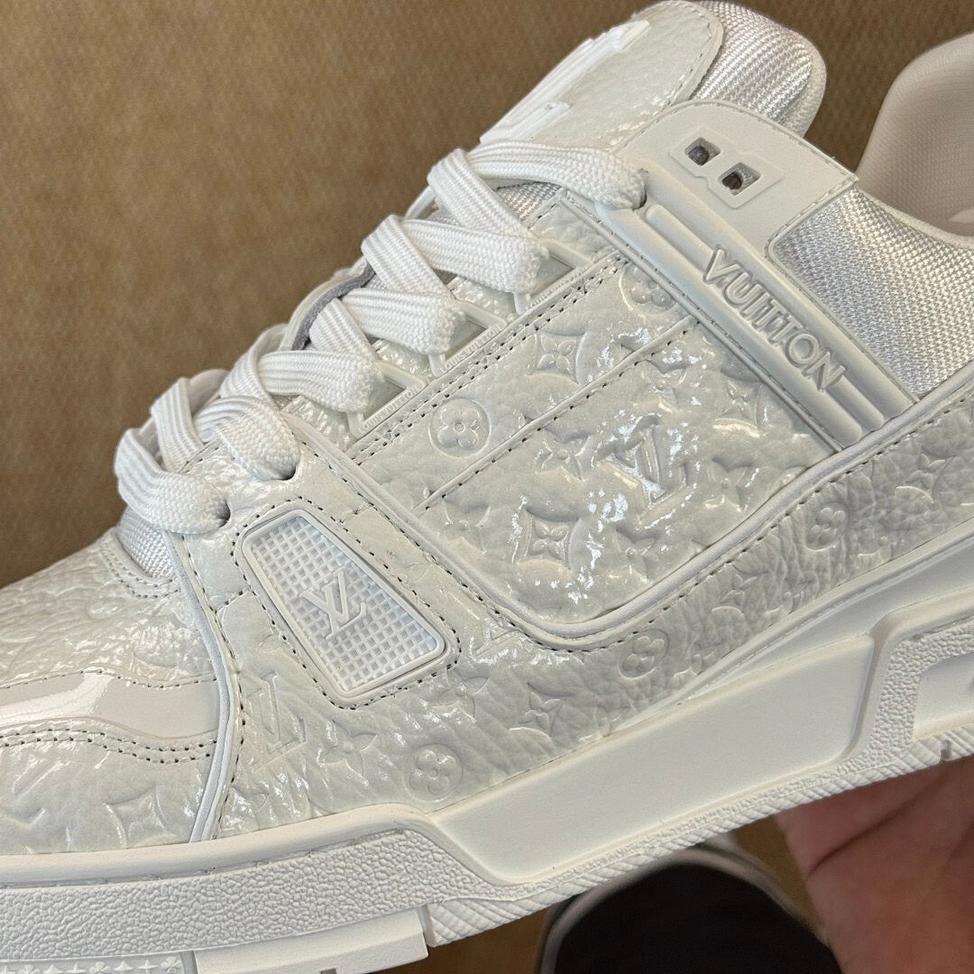 Louis Vuitton LV Trainer Sneaker White Monogram Embossed