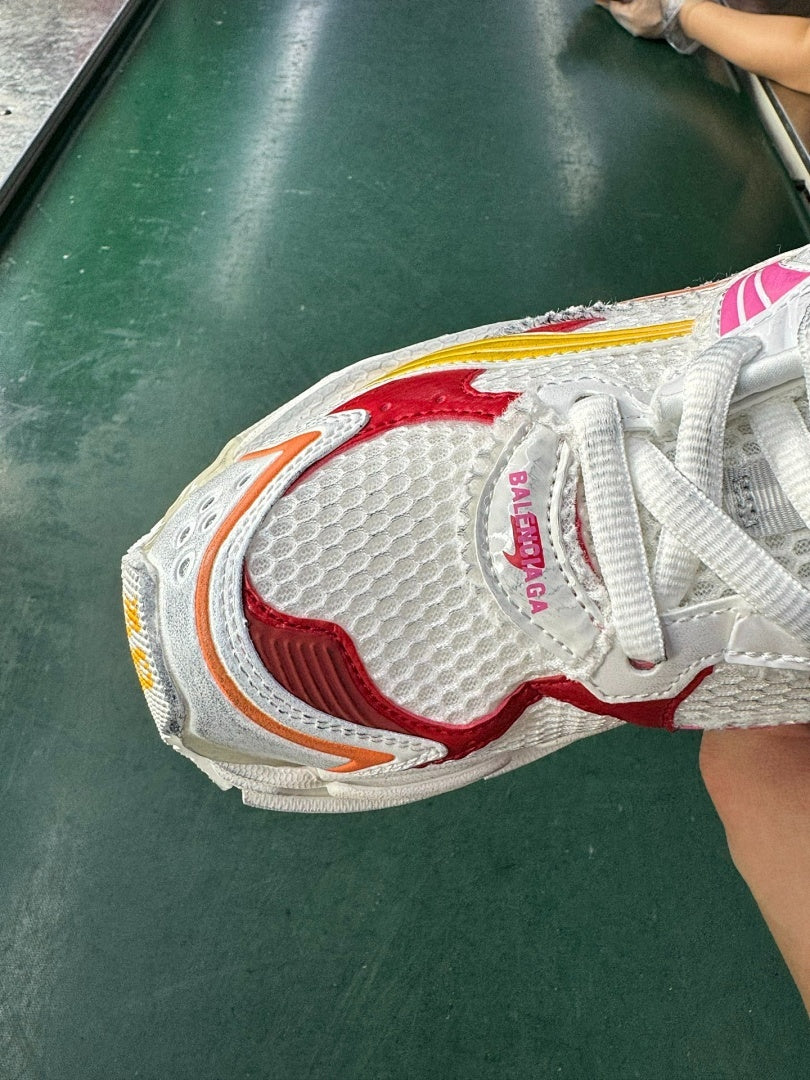 Balenciaga Runner Trainers White Pink Yellow Red 677403 W3RBN 9069