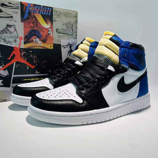 Air Jordan 1 Retro High OG 'Royal Toe' (555088-041) Deconstructed Exposed Foam Tongue White Black Royal Blue