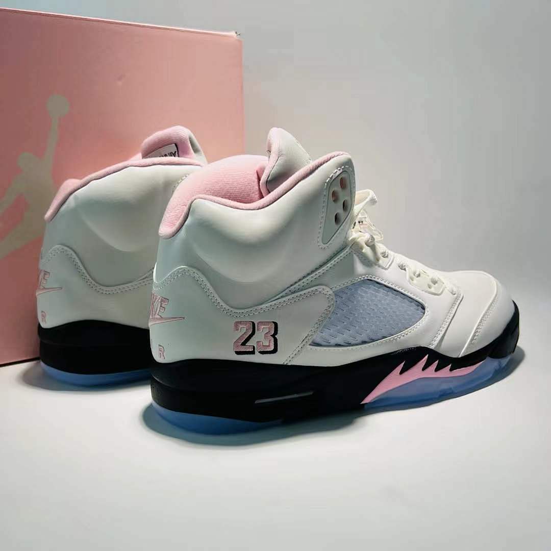 Air Jordan 5 Retro GS Pink Foam White Black Sneakers 440892-106