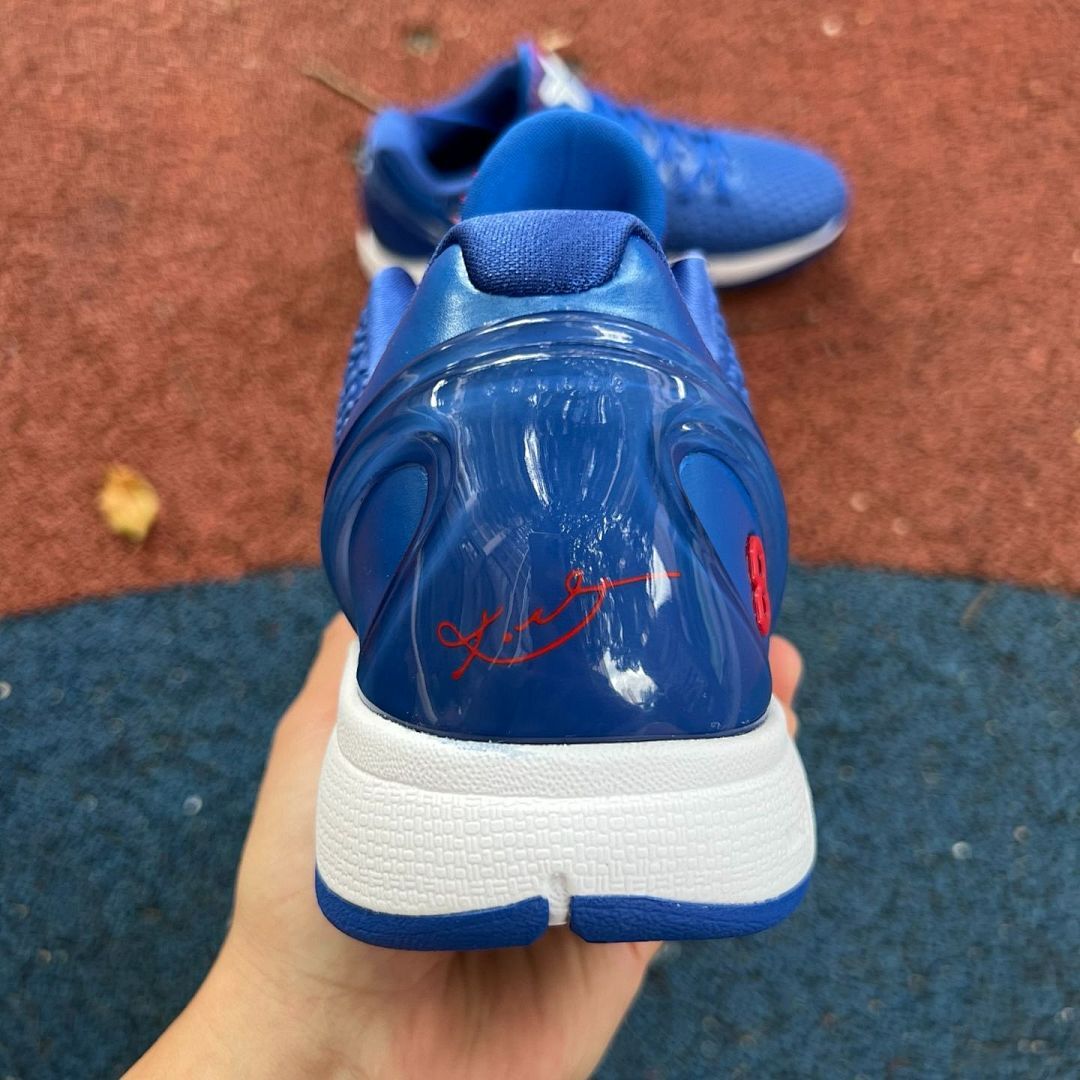 Nike Kobe 6 Protro PE Baseball Cleats Royal Blue White Red #8