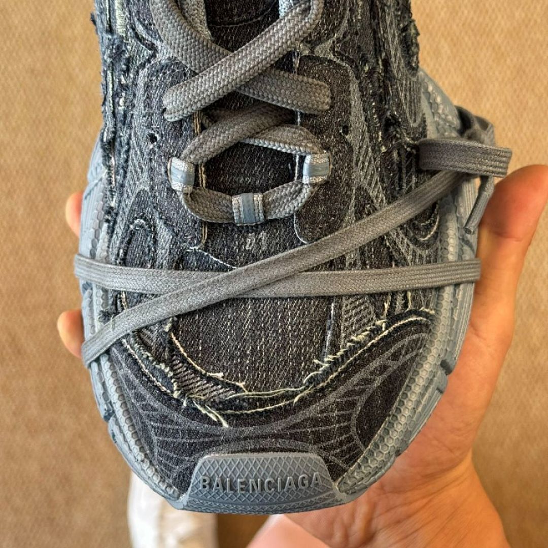 Balenciaga 3XL Trainer distressed denim sneakers 777649 W3XL1 4969