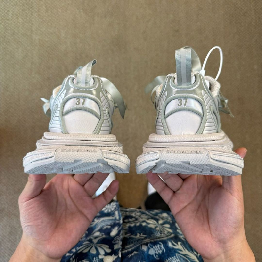Balenciaga 3XL Trainer Sneakers Grey Green with Ribbon Laces