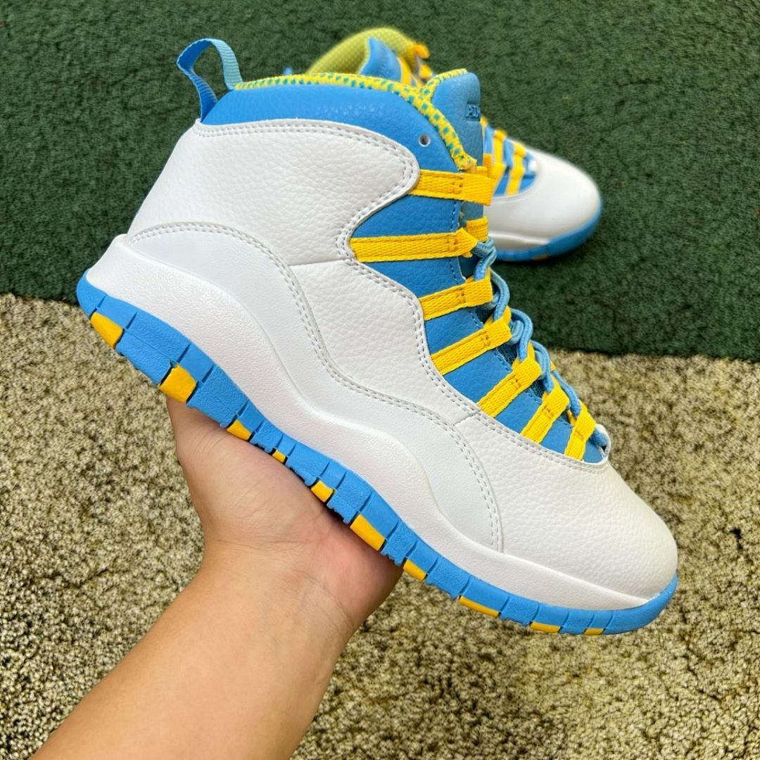 Air Jordan 10 Retro White University Blue Yellow
