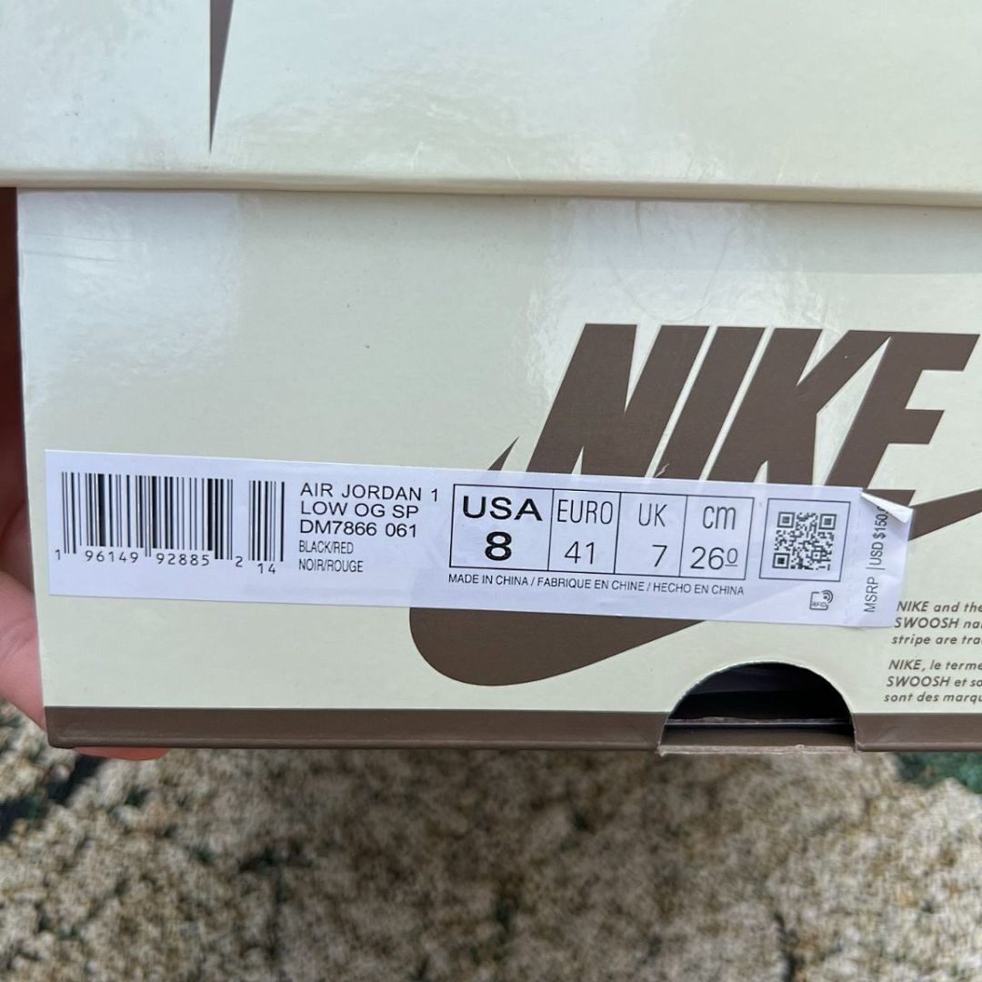 Travis Scott Air Jordan 1 Low OG Sample Black Red