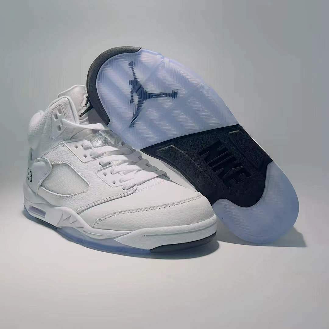 Nike Air Jordan 5 Retro Triple White 136027-100 Sneakers Men's Lifestyle Shoes