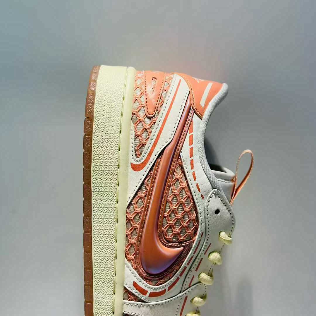 Nike Dunk Low Remastered White Vivid Orange Iridescent Scale Sneakers DX4357-100
