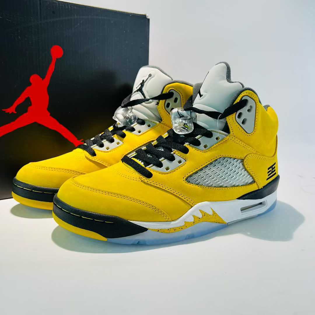 Air Jordan 5 Retro SP Michigan Amarillo Yellow Men's Basketball Shoes Sneakers CQ9541-704