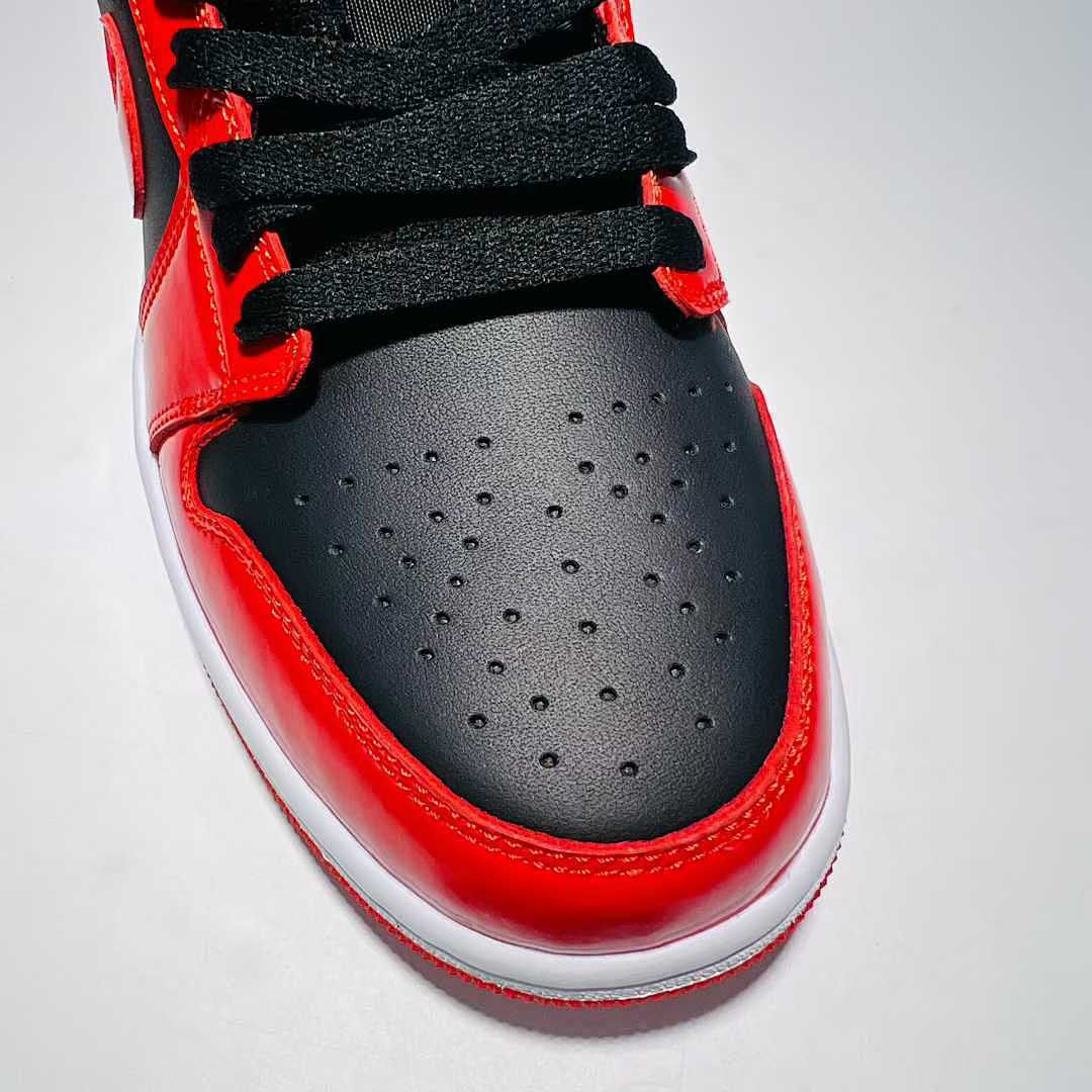 Nike Air Jordan 1 Low SE Patent Leather Bred Gym Red Black White Sneakers DM1705-006