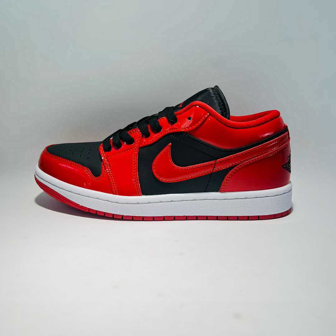 Nike Air Jordan 1 Low SE Patent Leather Bred Gym Red Black White Sneakers DM1705-006