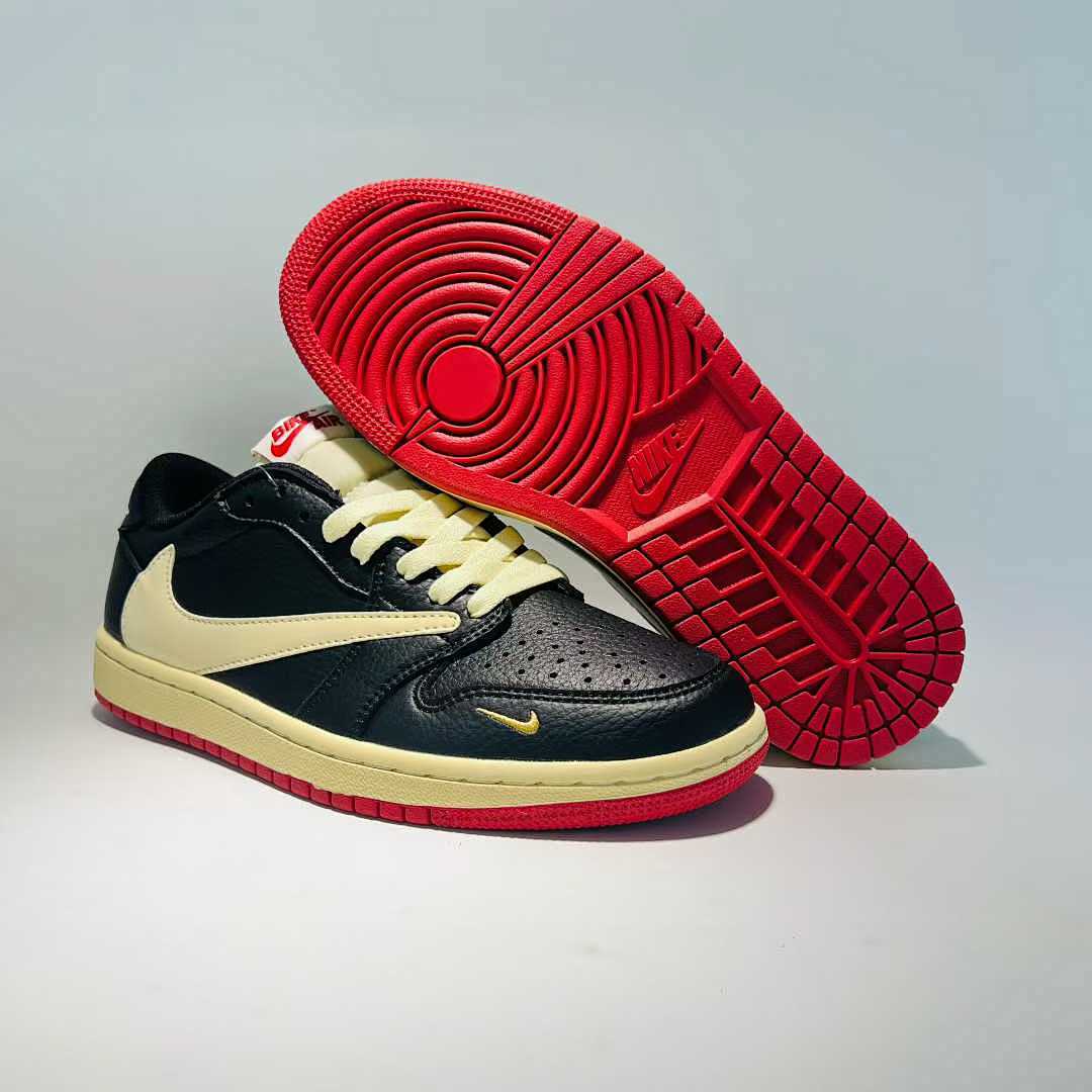 Travis Scott x Air Jordan 1 Low OG SP Phantom Black Red Cream Sneakers DM7866-001