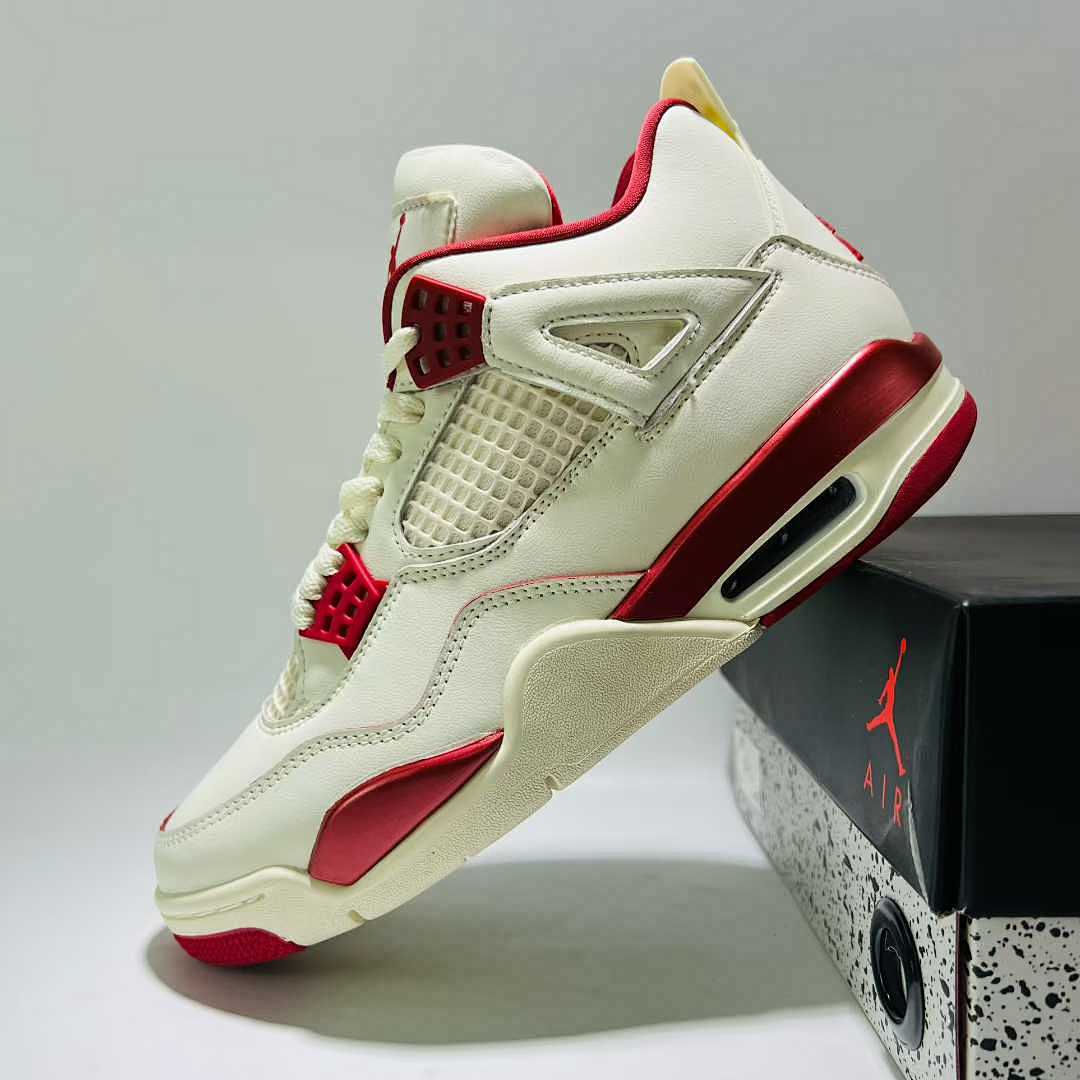 Nike Air Jordan 4 Retro Metallic Red White University Red Sneakers Shoes CT8527-112