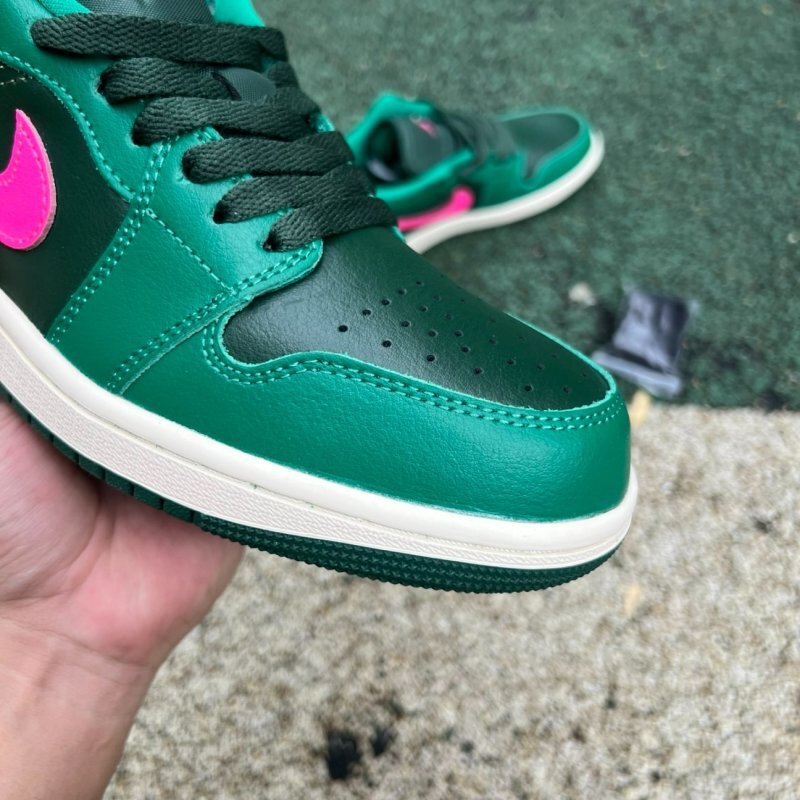 Air Jordan 1 Low Lucky Green Dark Grey Fuchsia Dream 553558-306