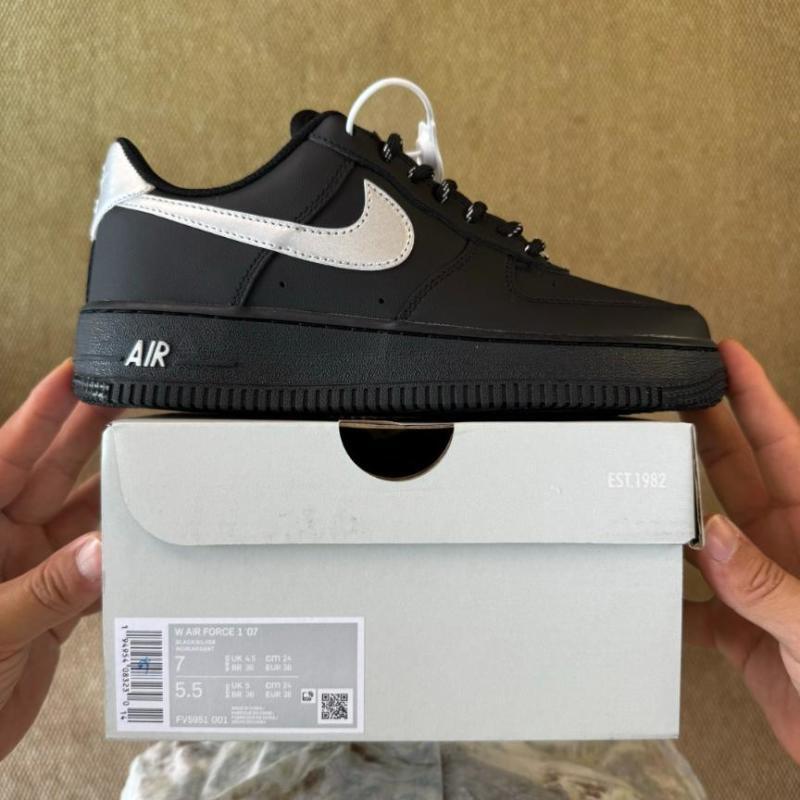 Nike Air Force 1 '07 LV8 Black Metallic Silver White CW7577-001